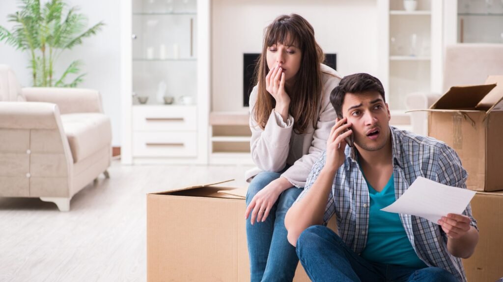 A man on the phone and a woman in deep thought